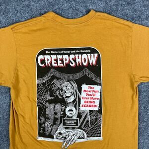 Creepshow T-Shirt Men's Medium Yellow Graphic Horror Tee Short Sleeve Casual